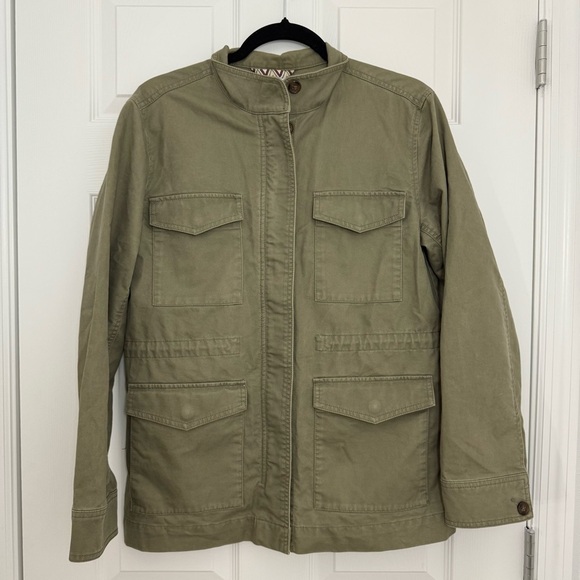 Marine Layer Harriet Green Utility Jacket Women’s Medium Cotton Drawstring Zip - Picture 3 of 11